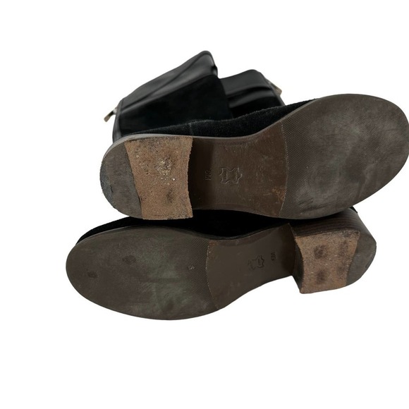 Tory Burch Womens Suede Leather Tall Riding Boot Round Toe Zipper Black Size 6 - Picture 5 of 16